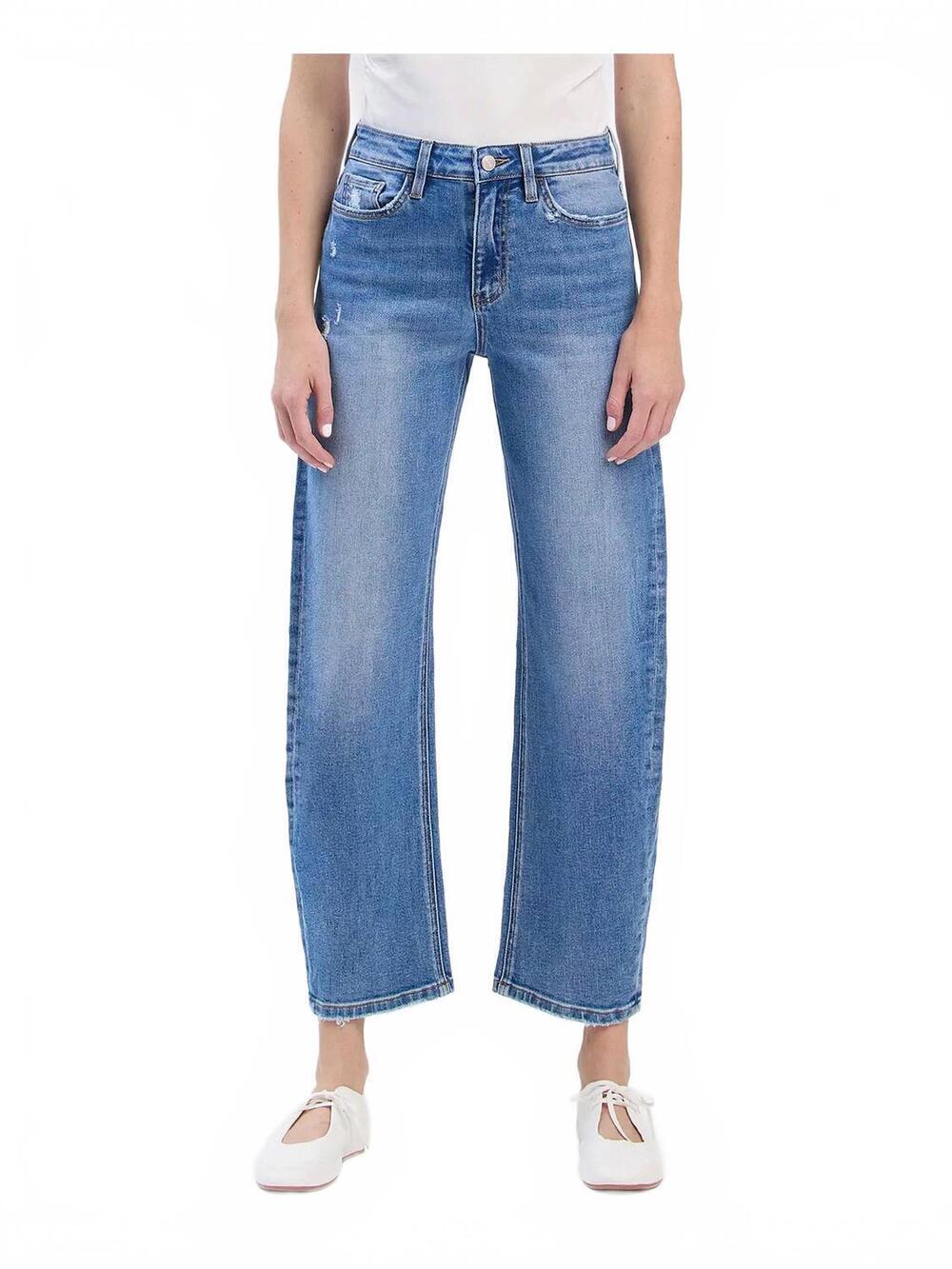 NEW LOVERVET atlas high rise barrel jean in blue